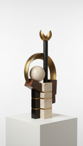 Ebony Black Brass and Marble Sculpture